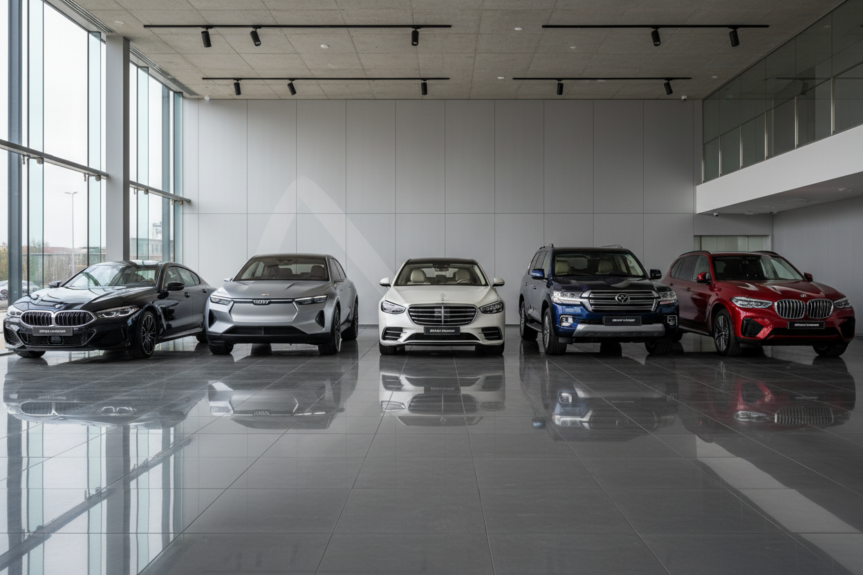 create 5-6 cars in one line from the following brands : BMW, Jetour , Mercedes benz , land cruiser ,